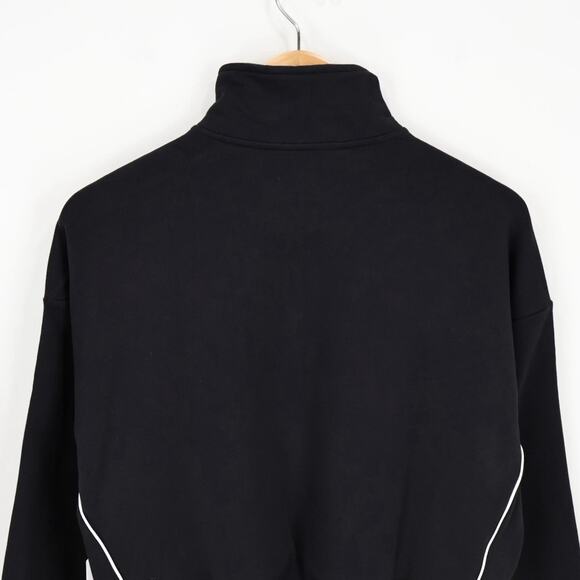 NWT Athleta Forever Fleece 1/2 Zip High Hip Crop Piping Sweatshirt Black Size XS - Picture 6 of 10